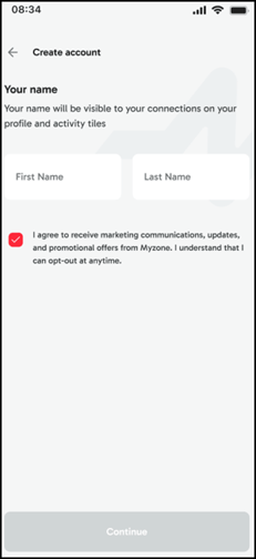 Agreeing to comms preferences and entering name details