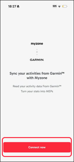 Connect now message screen