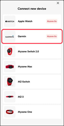Device pages Garmin