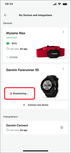 Garmin is broadcasting