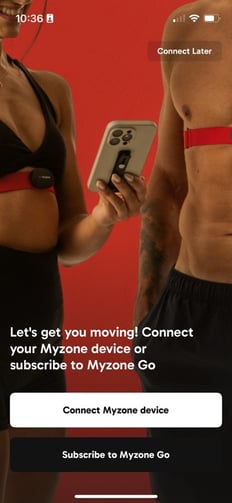 Signing up to Myzone